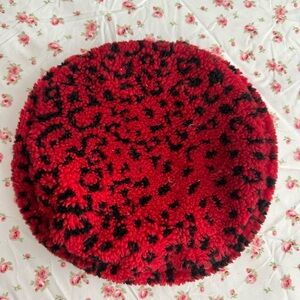 Topshop Red leopard Beret